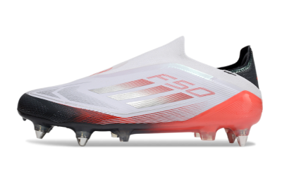 Adidas F50 Elite Laceless SG Low-Tops Football Boots - White/Silver/Red/Black