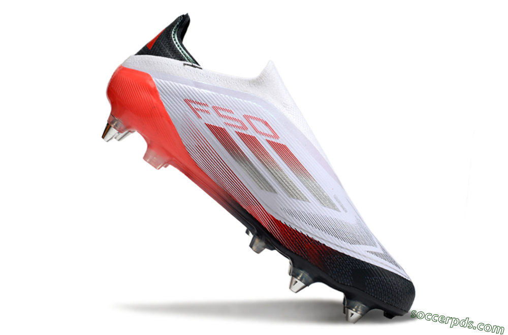 Adidas F50 Elite Laceless SG Low-Tops Football Boots - White/Silver/Red/Black 4