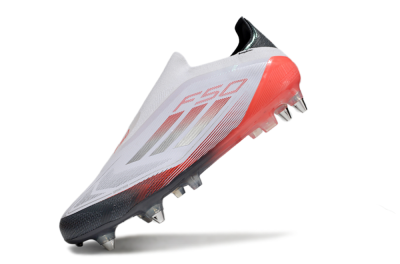 Adidas F50 Elite Laceless SG Low-Tops Football Boots - White/Silver/Red/Black