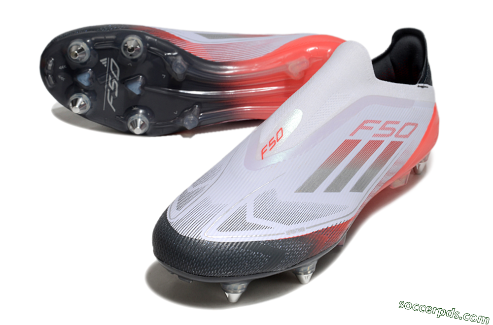 Adidas F50 Elite Laceless SG Low-Tops Football Boots - White/Silver/Red/Black 3