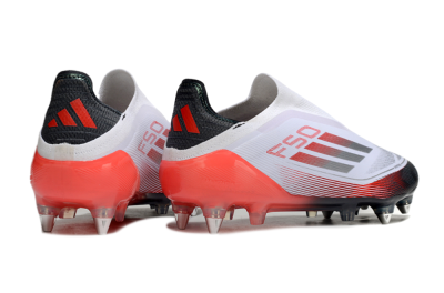 Adidas F50 Elite Laceless SG Low-Tops Football Boots - White/Silver/Red/Black