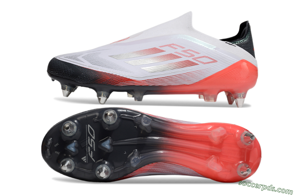 Adidas F50 Elite Laceless SG Low-Tops Football Boots - White/Silver/Red/Black 0
