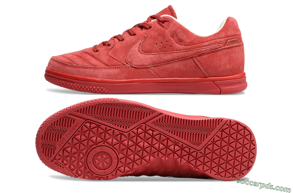 Nike Street Gato IC Low-Tops Football Shoes - Red/Red 0