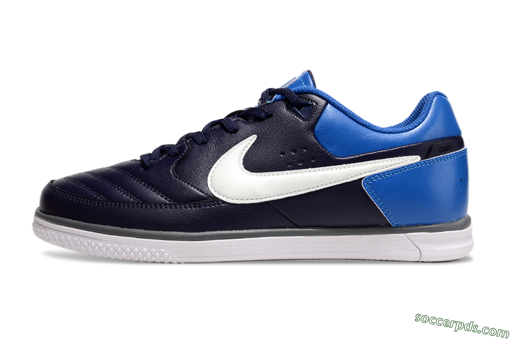 Nike Street Gato IC Low-Tops Football Shoes - Black/White/Blue 2