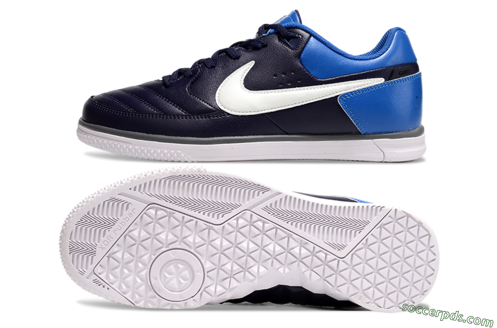 Nike Street Gato IC Low-Tops Football Shoes - Black/White/Blue 0