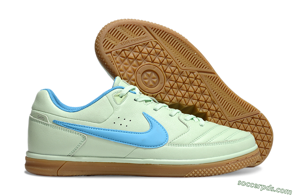 Nike Street Gato IC Low-Tops Football Shoes - Avocado/Blue/Brown 1