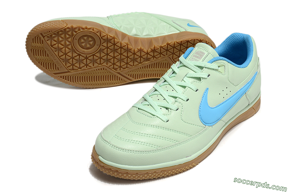 Nike Street Gato IC Low-Tops Football Shoes - Avocado/Blue/Brown 3