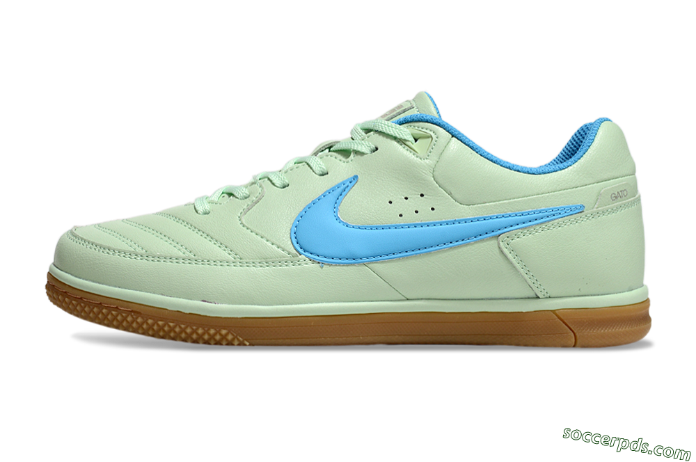 Nike Street Gato IC Low-Tops Football Shoes - Avocado/Blue/Brown 2