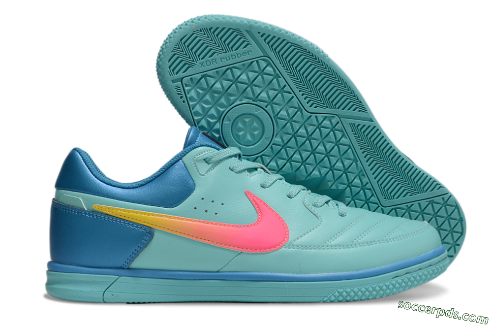 Nike Street Gato IC Low-Tops Football Shoes - Jade/Pink/Yellow/Blue 1