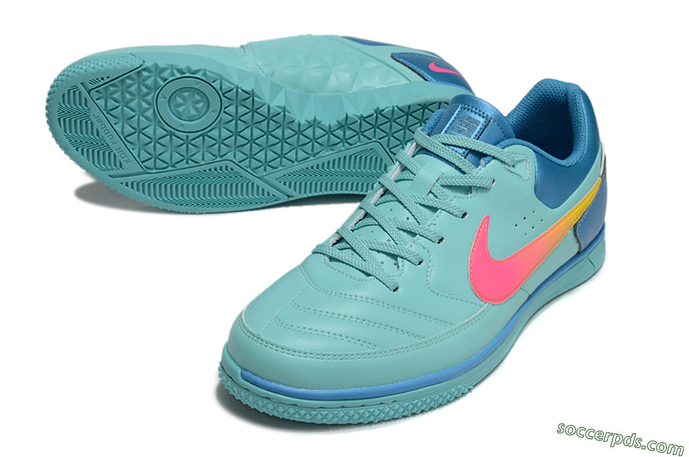 Nike Street Gato IC Low-Tops Football Shoes - Jade/Pink/Yellow/Blue 3