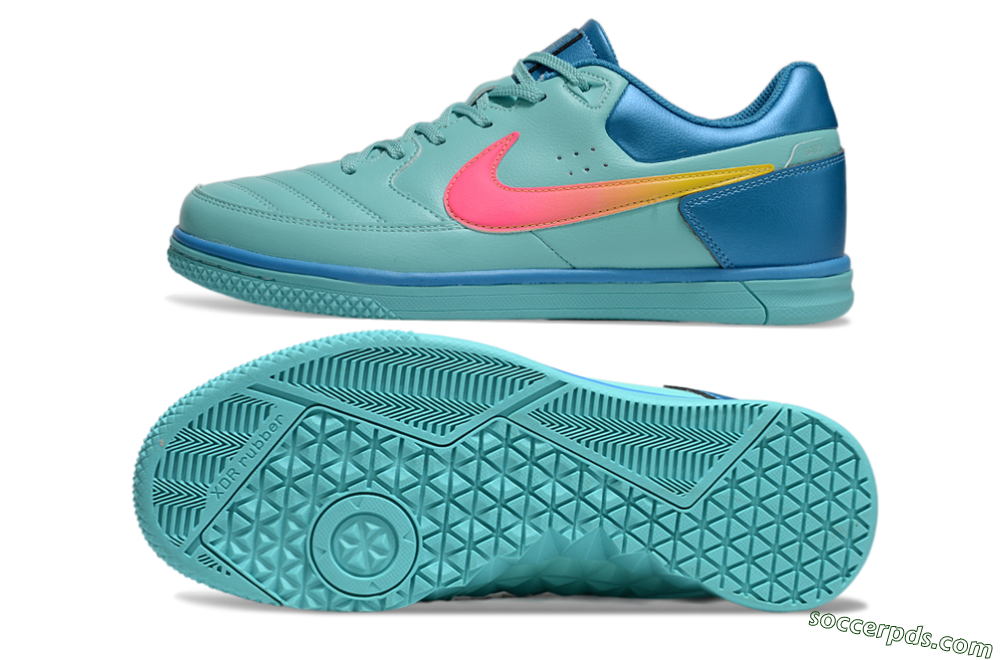 Nike Street Gato IC Low-Tops Football Shoes - Jade/Pink/Yellow/Blue 0