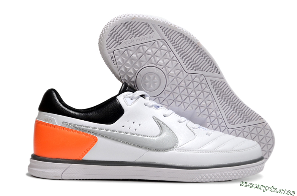 Nike Street Gato IC Low-Tops Football Shoes - White/Grey/Yellow/Black 1
