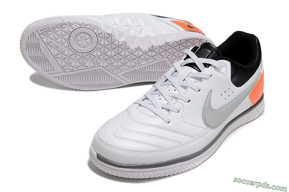 Nike Street Gato IC Low-Tops Football Shoes - White/Grey/Yellow/Black 3