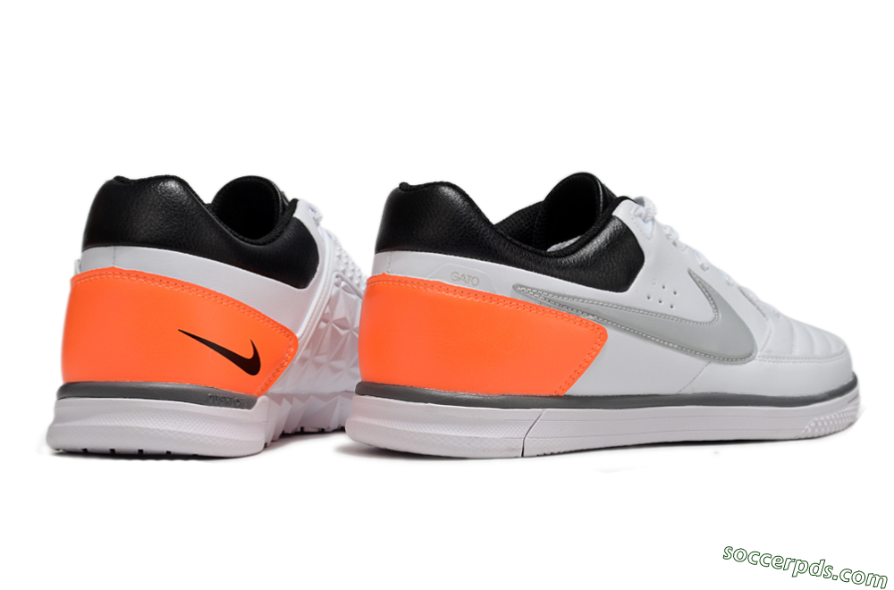 Nike Street Gato IC Low-Tops Football Shoes - White/Grey/Yellow/Black 6