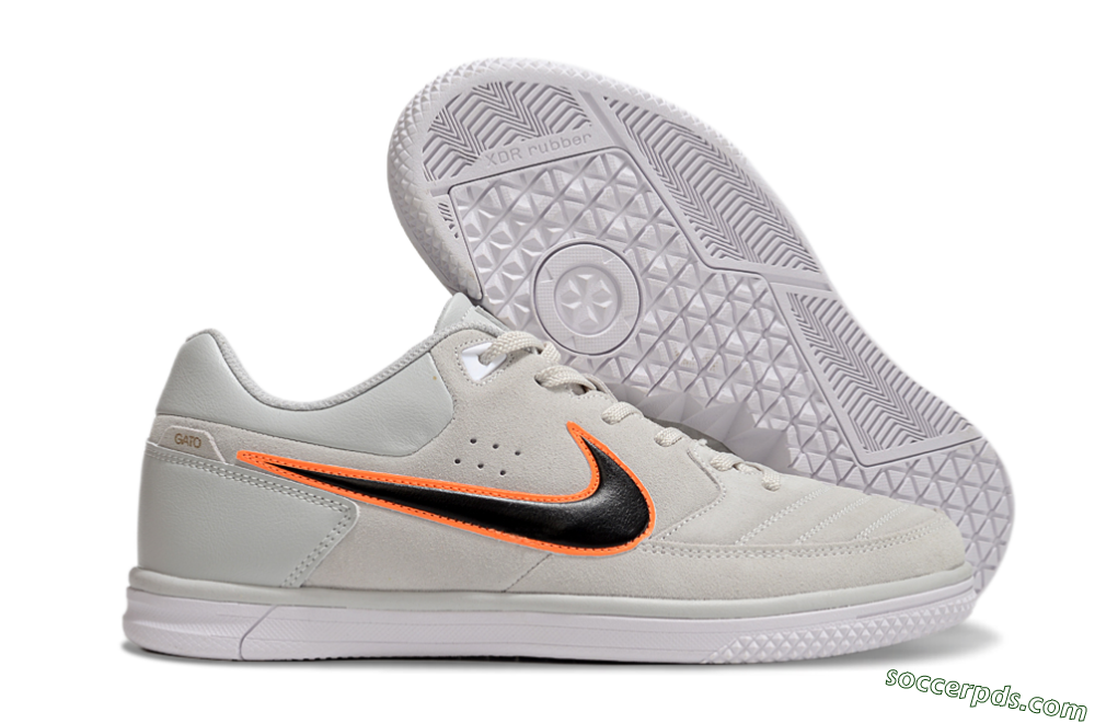 Nike Street Gato IC Low-Tops Football Shoes - Grey/Black/Yellow 1