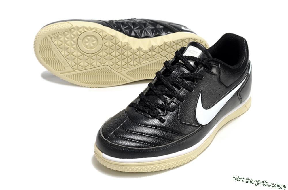 Nike Street Gato IC Low-Tops Football Shoes - Black/White/Beige 3