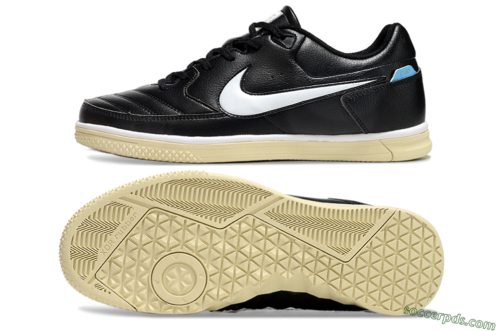 Nike Street Gato IC Low-Tops Football Shoes - Black/White/Beige 0