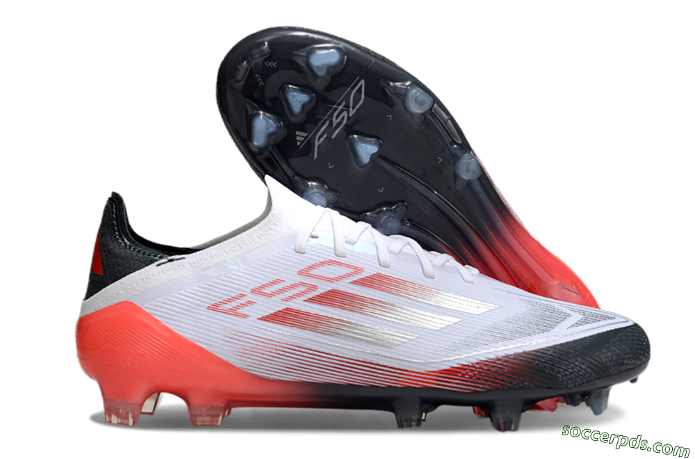 Adidas F50 Elite FG Low-Tops Football Boots - White/Silver/Red/Black 1