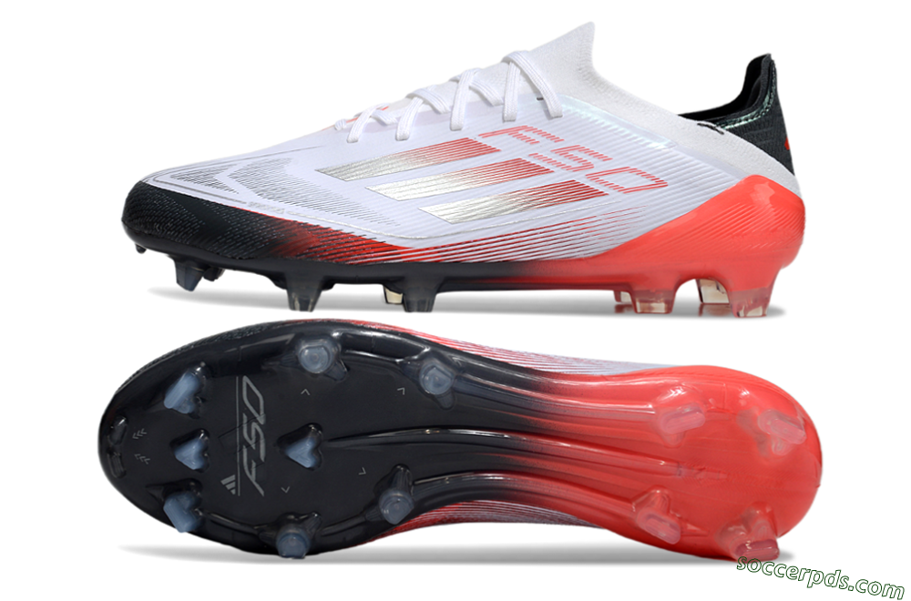 Adidas F50 Elite FG Low-Tops Football Boots - White/Silver/Red/Black 0