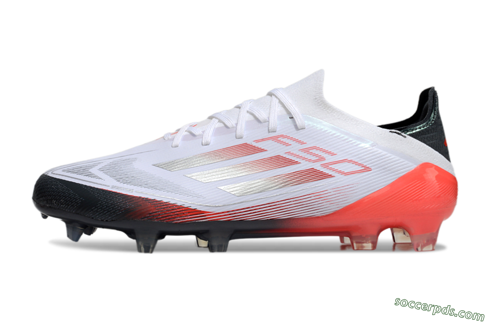 Adidas F50 Elite FG Low-Tops Football Boots - White/Silver/Red/Black 2
