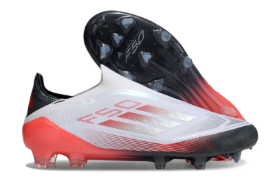 Adidas F50 Elite Laceless FG Low-Tops Football Boots - White/Silver/Red/Black