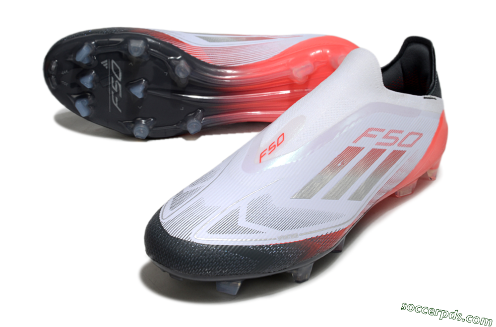 Adidas F50 Elite Laceless FG Low-Tops Football Boots - White/Silver/Red/Black 3