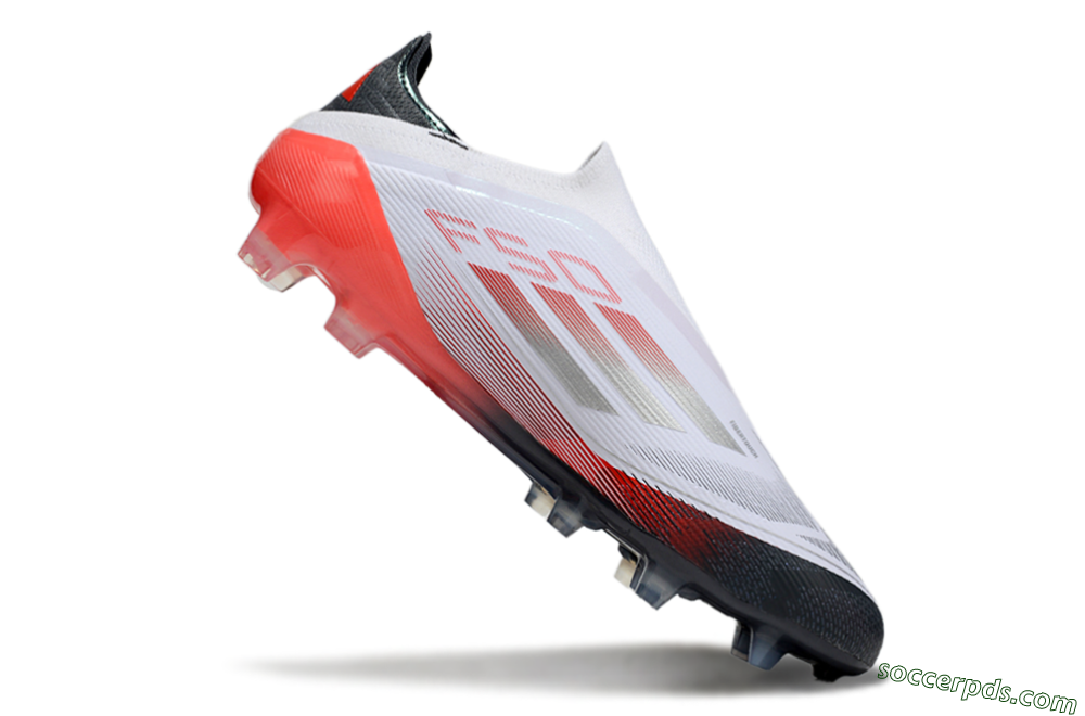 Adidas F50 Elite Laceless FG Low-Tops Football Boots - White/Silver/Red/Black 4
