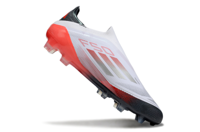 Adidas F50 Elite Laceless FG Low-Tops Football Boots - White/Silver/Red/Black