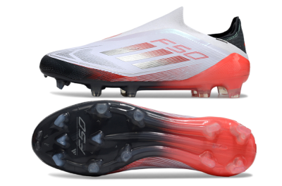 Adidas F50 Elite Laceless FG Low-Tops Football Boots - White/Silver/Red/Black