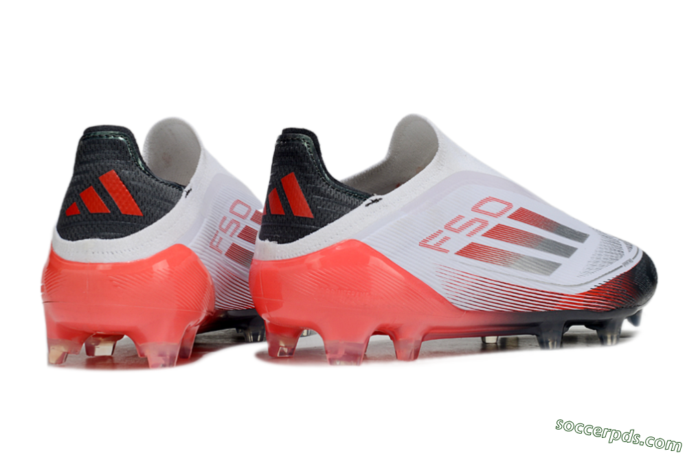 Adidas F50 Elite Laceless FG Low-Tops Football Boots - White/Silver/Red/Black 6