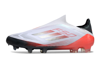 Adidas F50 Elite Laceless FG Low-Tops Football Boots - White/Silver/Red/Black