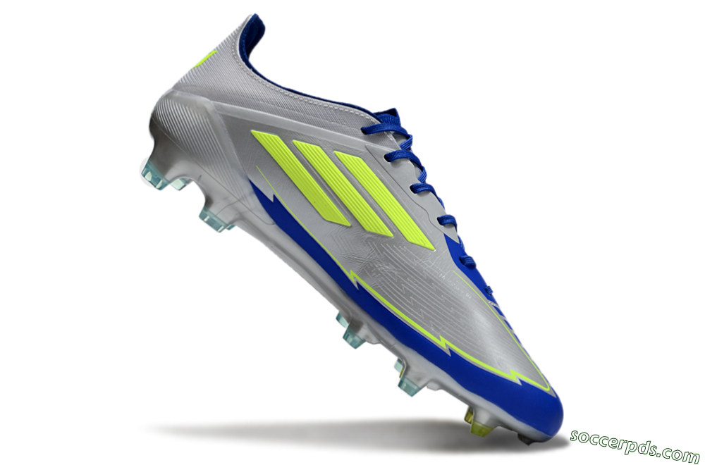 Adidas F50 Elite FG Low-Tops Football Boots - Silver/Yellow/Blue 4