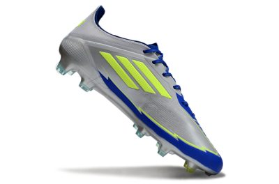 Adidas F50 Elite FG Low-Tops Football Boots - Silver/Yellow/Blue