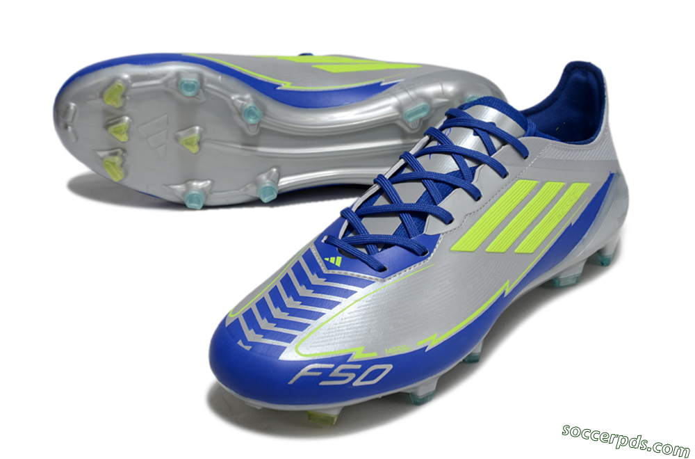 Adidas F50 Elite FG Low-Tops Football Boots - Silver/Yellow/Blue 3