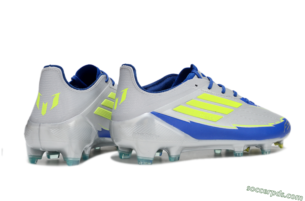 Adidas F50 Elite FG Low-Tops Football Boots - Silver/Yellow/Blue 6