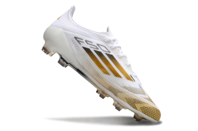 Adidas F50 Elite FG Low-Tops Football Boots - White/Gold/Black