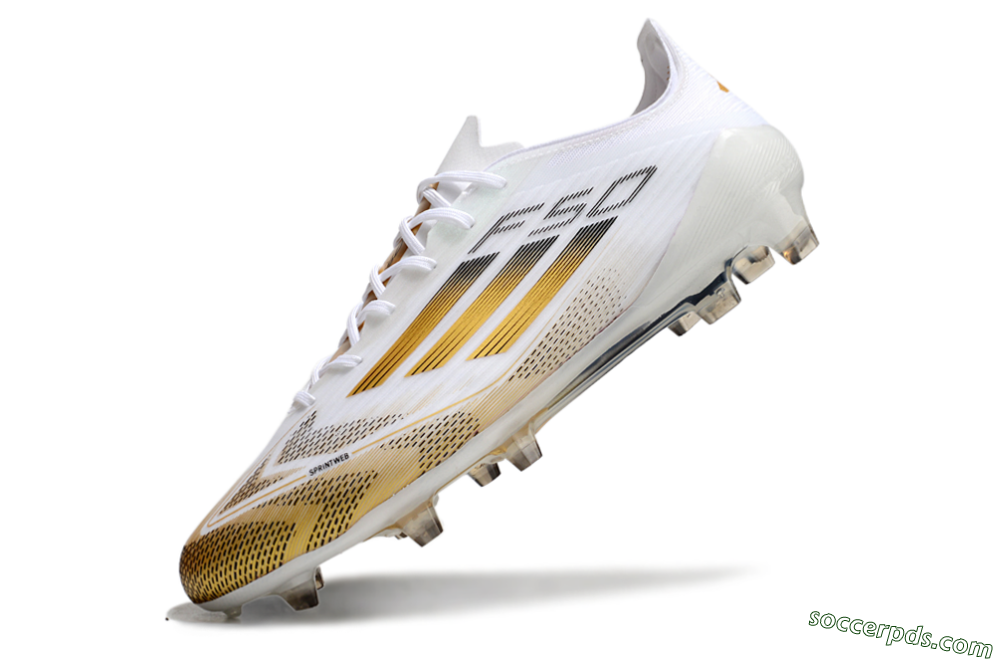 Adidas F50 Elite FG Low-Tops Football Boots - White/Gold/Black 5