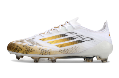 Adidas F50 Elite FG Low-Tops Football Boots - White/Gold/Black