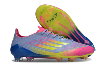 Adidas F50 Elite FG Low-Tops Football Boots - Blue/Pink/Yellow