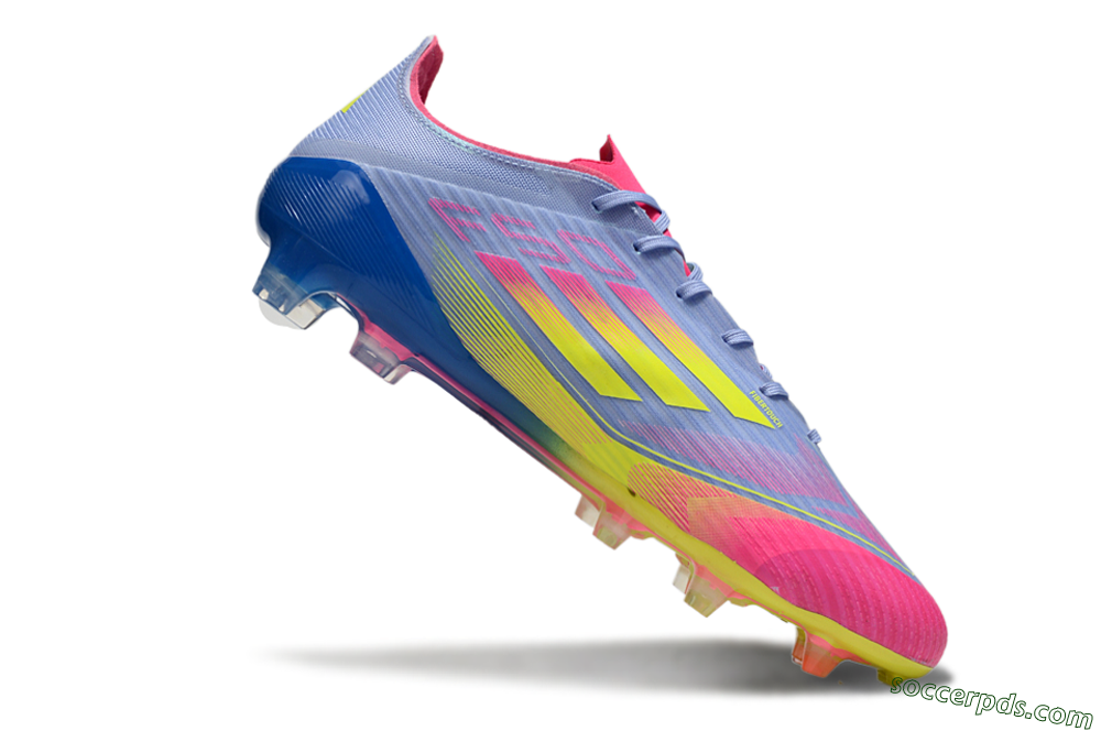 Adidas F50 Elite FG Low-Tops Football Boots - Blue/Pink/Yellow 4