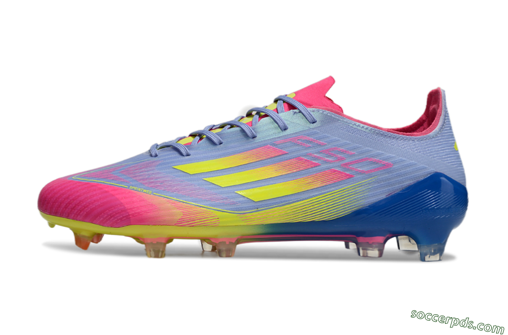 Adidas F50 Elite FG Low-Tops Football Boots - Blue/Pink/Yellow 2