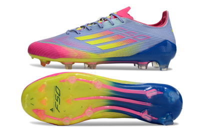 Adidas F50 Elite FG Low-Tops Football Boots - Blue/Pink/Yellow