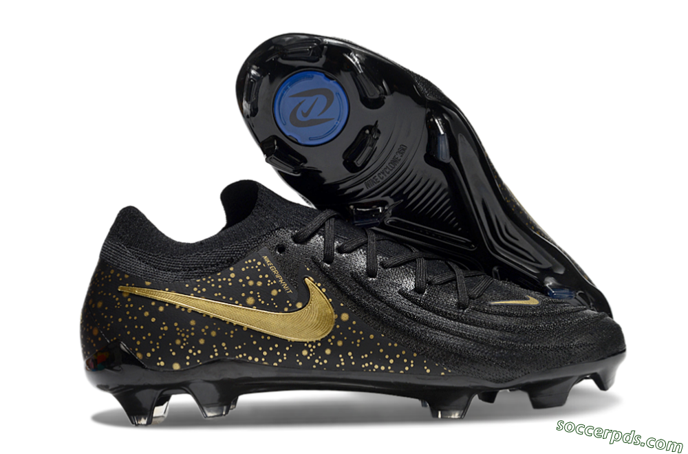 Nike Phantom Luna Elite NU FG Low-Tops Football Boots - Black/Gold/Blue 1