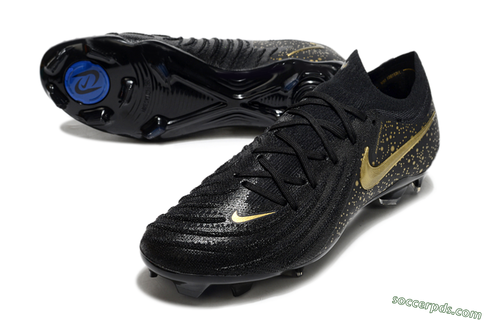 Nike Phantom Luna Elite NU FG Low-Tops Football Boots - Black/Gold/Blue 3