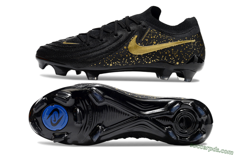 Nike Phantom Luna Elite NU FG Low-Tops Football Boots - Black/Gold/Blue 0