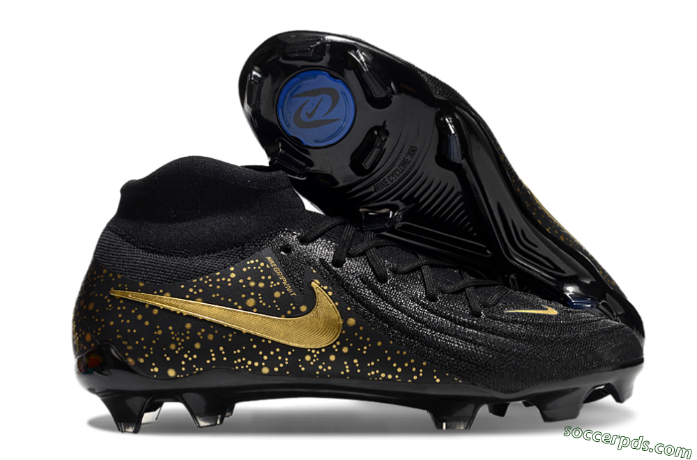 Nike Phantom Luna Elite NU FG High-Tops Football Boots - Black/Gold/Blue 1