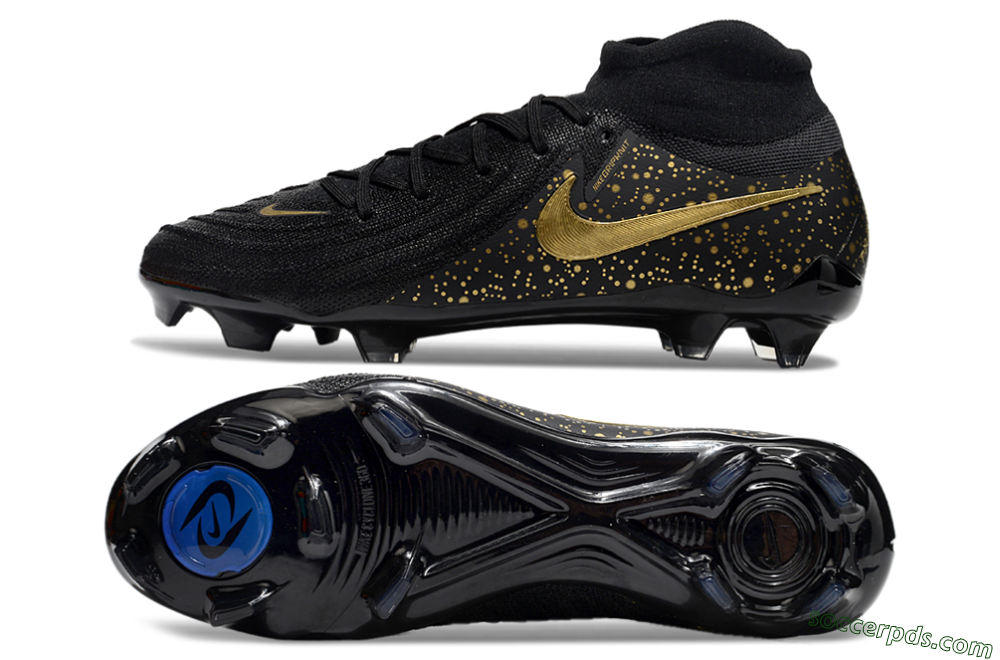 Nike Phantom Luna Elite NU FG High-Tops Football Boots - Black/Gold/Blue 0