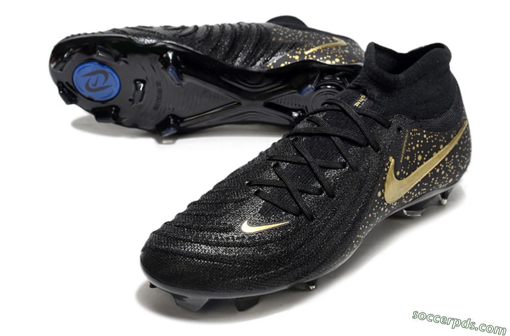Nike Phantom Luna Elite NU FG High-Tops Football Boots - Black/Gold/Blue 3