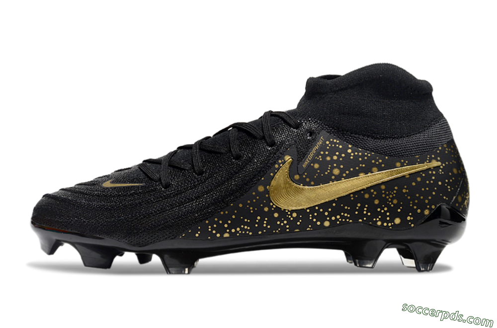 Nike Phantom Luna Elite NU FG High-Tops Football Boots - Black/Gold/Blue 2