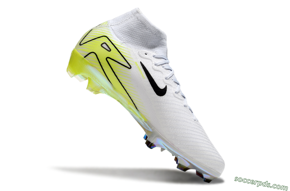Nike Air Zoom Mercurial Superfly 10 Elite FG High-Tops Football Boots - White/Black/Yellow 4